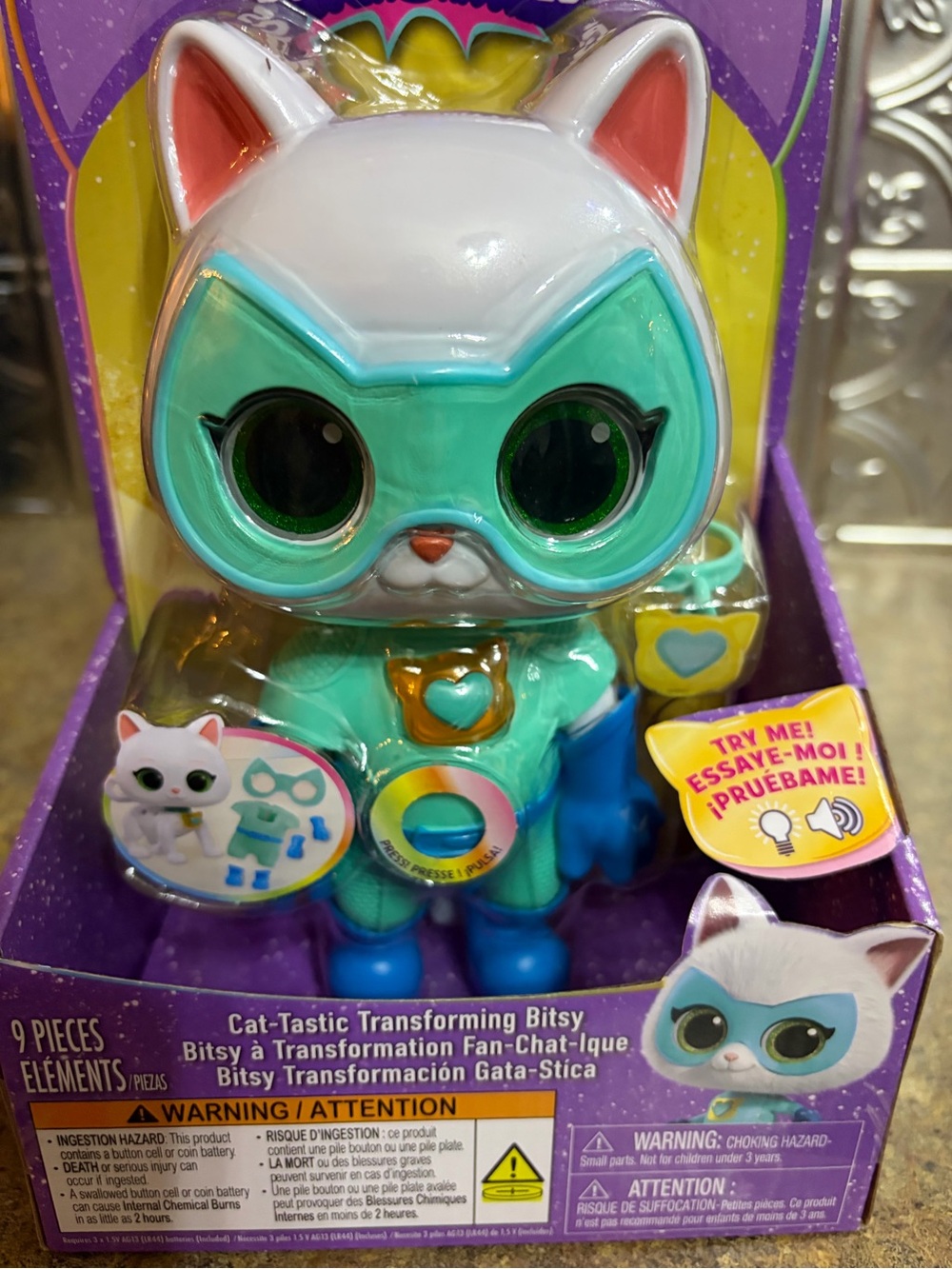 Cat-Tastic Transforming Bitsy Cat Toy - Teal & White